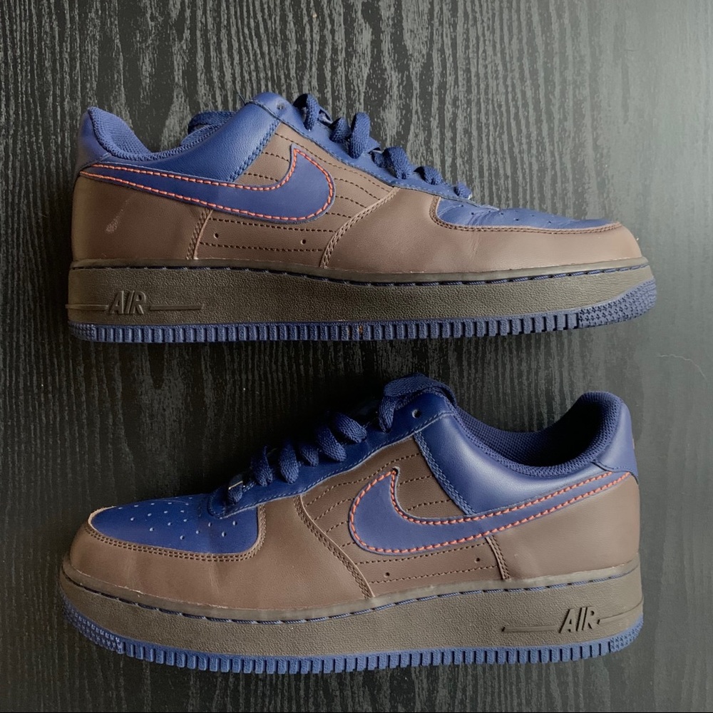 Nike Air Force 1 '07 Low Brown/Blue Mens Sz 9.5